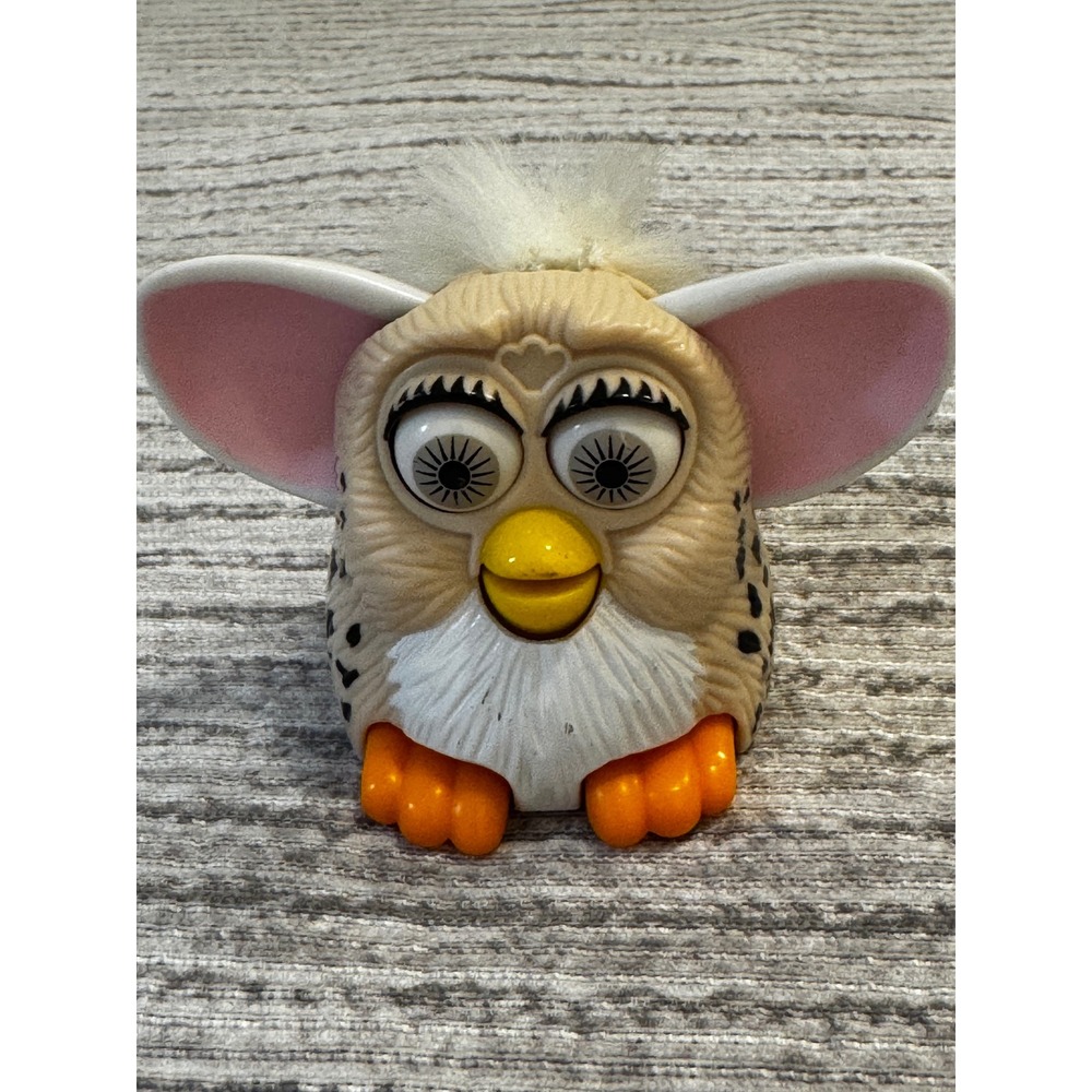 Vintage 1999 Tiger Electronics Furby Buddy Leopard Print Spotted Tan Toy Plush